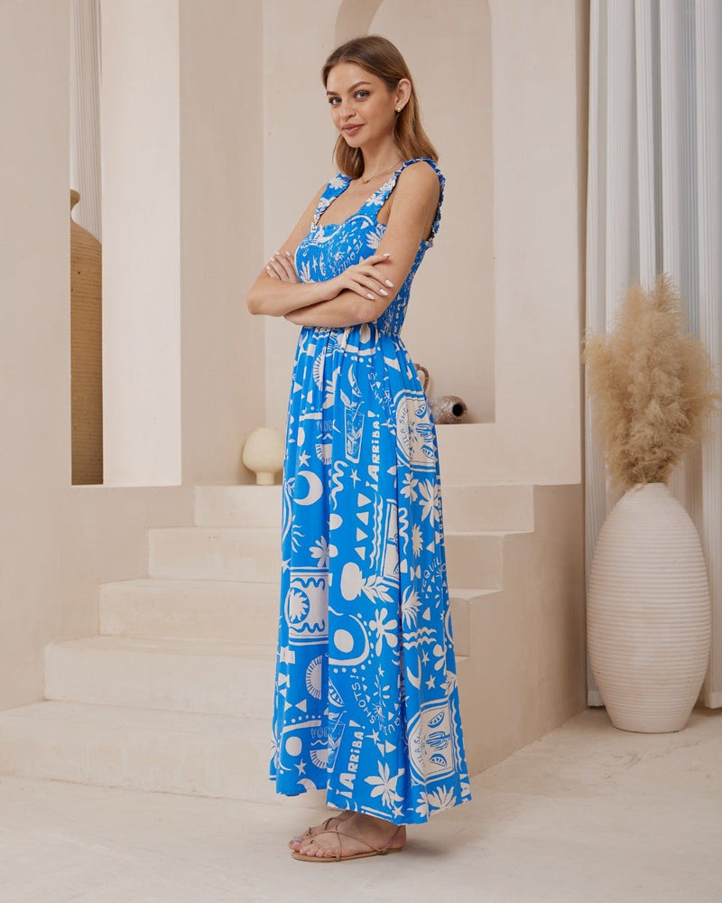 Iris Maxi Elizabeth Maxi Dress - Blue Elizabeth Maxi Dress - Blue Splash Swimwear