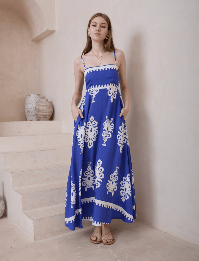 Iris Maxi Elizabeth Maxi Dress - Blue Elizabeth Maxi Dress - Blue Splash Swimwear