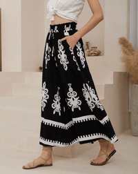 Iris Maxi Elizabeth Wide Leg Pants - Black Elizabeth Wide Leg Pants - Black Splash Swimwear Womens Clothing