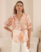 Iris Maxi Iris Maxi Botanica Blush Top Iris Maxi Wide Leg Pant - Beige/Black Splash Swimwear Tops