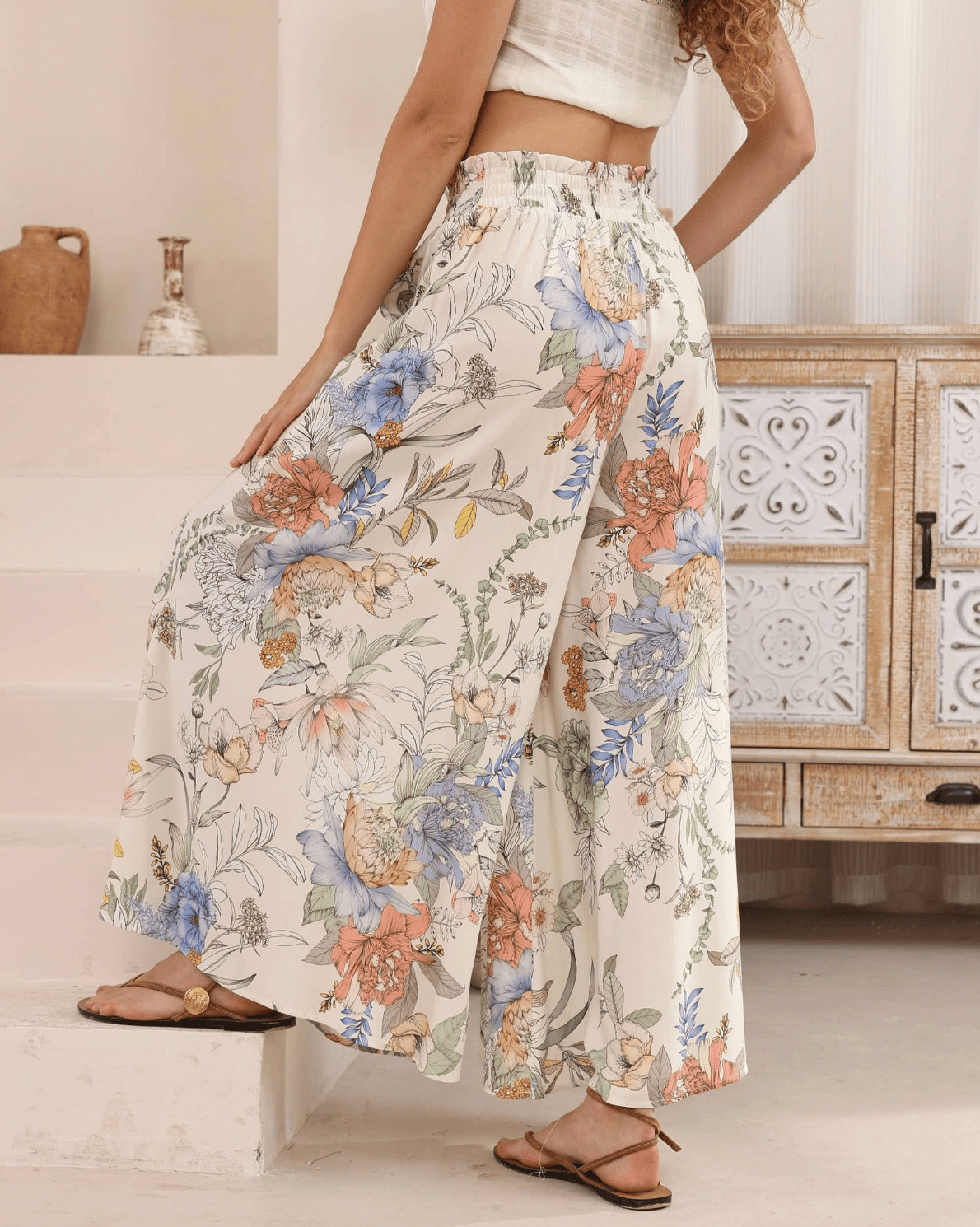 Iris Maxi Iris Maxi Botanical Meadow Wide Leg Pant Iris Maxi Botanical Meadow Wide Leg Pant Splash Swimwear Womens Pants