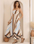 Iris Maxi Iris Maxi Coastal Earth Stripe Maxi Dress Iris Maxi Coastal Earth Stripe Maxi Dress Splash Swimwear Dresses