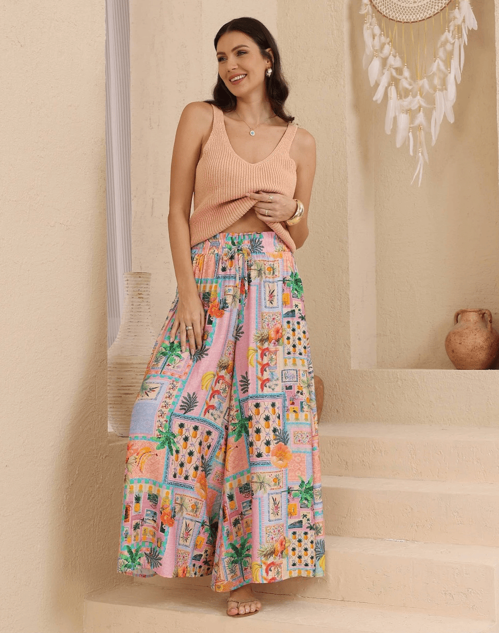 Iris Maxi Iris Maxi Copacabana Wide Leg Pants Iris Maxi Copacabana Wide Leg Pants Splash Swimwear Womens Pants