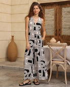 Iris Maxi Iris Maxi Geo Arc Jumpsuit - Black/White Iris Maxi Geo Arc Jumpsuit - Black/White Splash Swimwear Dresses
