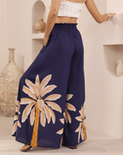 Iris Maxi Iris Maxi Golden Palm Wide Leg Pant - Navy Iris Maxi Golden Palm Wide Leg Pant - Navy Splash Swimwear Womens Pants