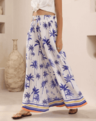 Iris Maxi Iris Maxi Island Palms Pants - Blue/White Iris Maxi Island Palms Pants - Blue/White Splash Swimwear