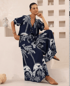 Iris Maxi Iris Maxi Jungle Light Wide Leg Pants - Navy Iris Maxi Jungle Light Wide Leg Pants - Navy Splash Swimwear Pants