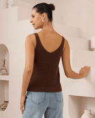 Iris Maxi Iris Maxi Knit Cami Top Iris Maxi Wide Leg Pant - Beige/Black Splash Swimwear Tops