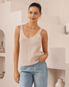 Iris Maxi Iris Maxi Knit Cami Top 2052813-3 Iris Maxi Wide Leg Pant - Beige/Black Splash Swimwear Tops Beige / AU8/US4 1000026513