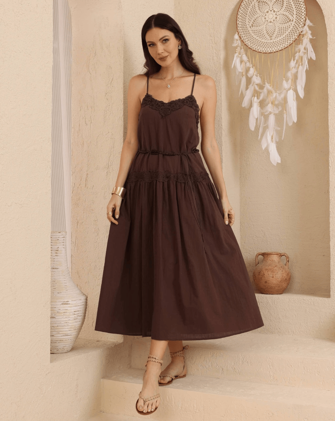 Iris Maxi Iris Maxi Lace Cotton Maxi Dress - Chocolate Iris Maxi Lace Cotton Maxi Dress - Chocolate Splash Swimwear Dresses