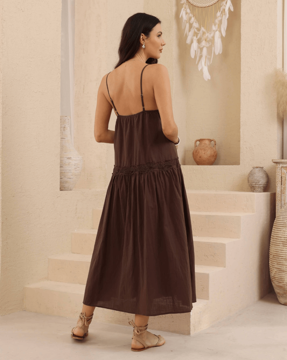 Iris Maxi Iris Maxi Lace Cotton Maxi Dress - Chocolate Iris Maxi Lace Cotton Maxi Dress - Chocolate Splash Swimwear Dresses