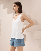 Iris Maxi Iris Maxi Lounge Cami Iris Maxi Wide Leg Pant - Beige/Black Splash Swimwear Tops