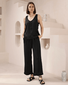 Iris Maxi Iris Maxi Lounge Cami Iris Maxi Wide Leg Pant - Beige/Black Splash Swimwear Tops