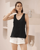 Iris Maxi Iris Maxi Lounge Cami Iris Maxi Wide Leg Pant - Beige/Black Splash Swimwear Tops