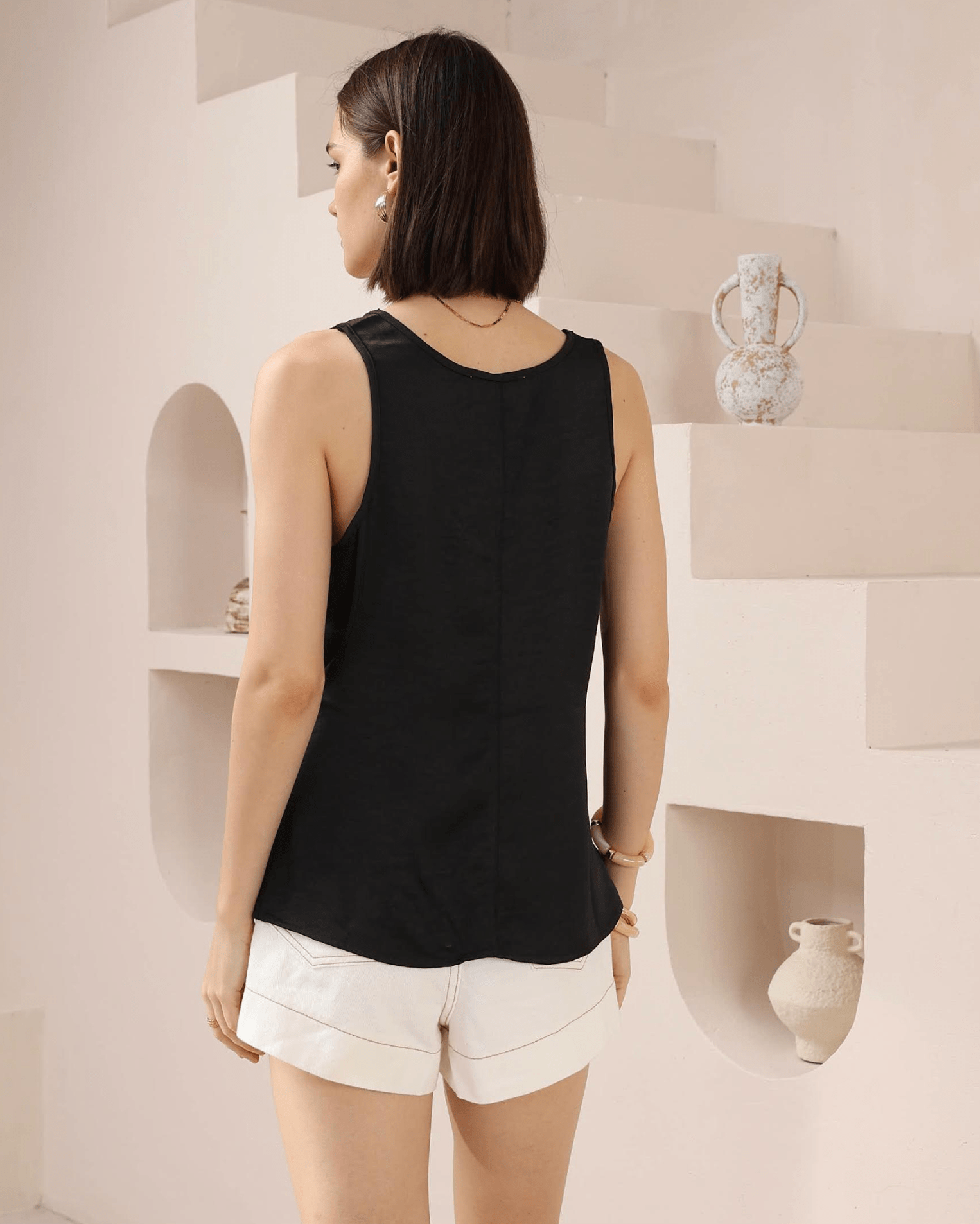 Iris Maxi Iris Maxi Lounge Cami Iris Maxi Wide Leg Pant - Beige/Black Splash Swimwear Tops