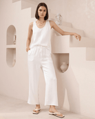 Iris Maxi Iris Maxi Lounge Cami Iris Maxi Wide Leg Pant - Beige/Black Splash Swimwear Tops