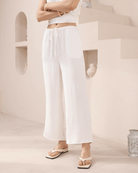 Iris Maxi Iris Maxi Lounge Pant Iris Maxi Wide Leg Pant - Beige/Black Splash Swimwear Pants