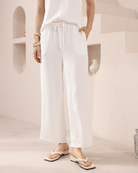 Iris Maxi Iris Maxi Lounge Pant 2032712-3 Iris Maxi Wide Leg Pant - Beige/Black Splash Swimwear Pants White / AU8/US4 1000026531