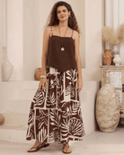 Iris Maxi Iris Maxi Mocha Sea Shells Wide Leg Pant Iris Maxi Mocha Sea Shells Wide Leg Pant Splash Swimwear Womens Pants