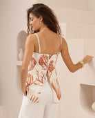 Iris Maxi Iris Maxi Ocean Strapless Top - Camel Print Iris Maxi Wide Leg Pant - Beige/Black Splash Swimwear Tops