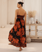 Iris Maxi Iris Maxi Ocean Summer Maxi Dress Iris Maxi Golden Palm Maxi Dress - Navy Splash Swimwear Dresses