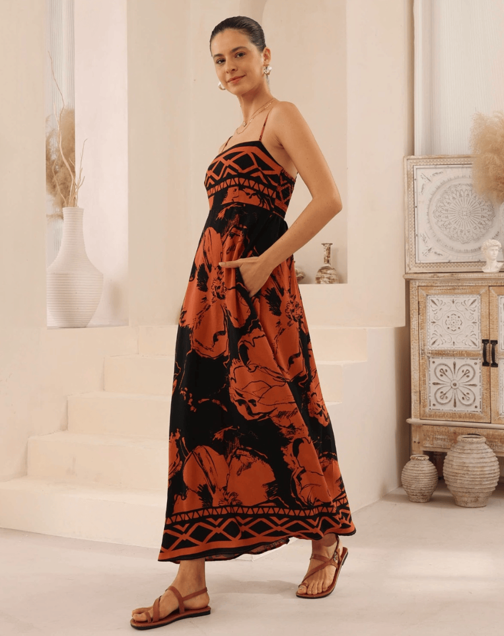 Iris Maxi Iris Maxi Ocean Summer Maxi Dress Iris Maxi Golden Palm Maxi Dress - Navy Splash Swimwear Dresses