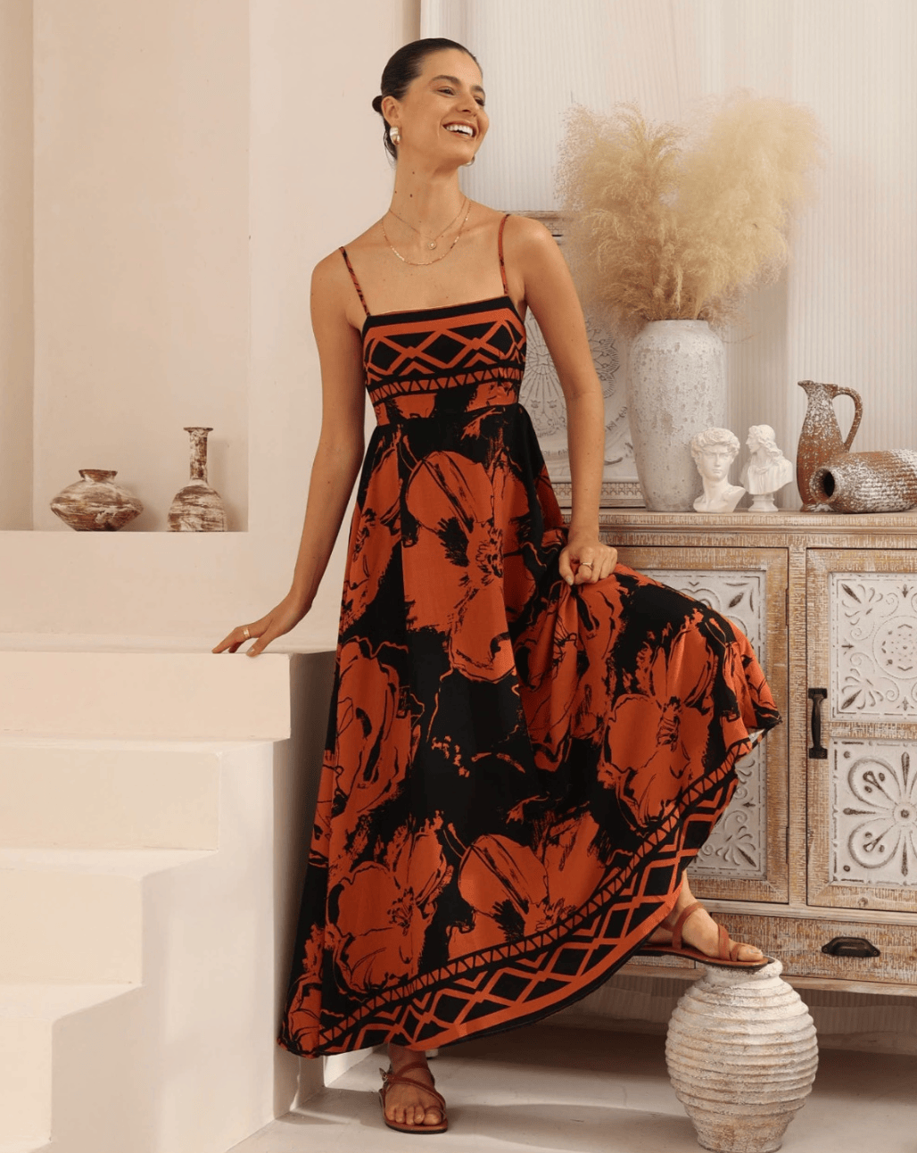 Iris Maxi Iris Maxi Ocean Summer Maxi Dress Iris Maxi Golden Palm Maxi Dress - Navy Splash Swimwear Dresses