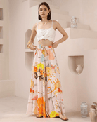 Iris Maxi Iris Maxi Orange Flower Pant Iris Maxi Wide Leg Pant - Beige/Black Splash Swimwear Pants