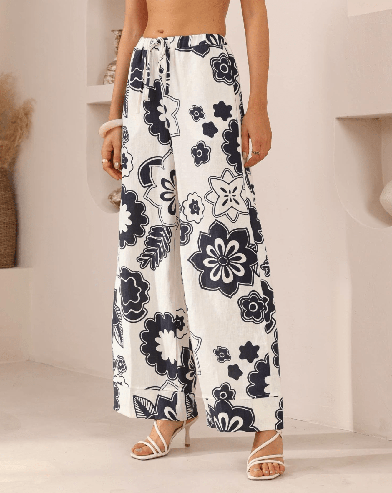 Iris Maxi Iris Maxi Petal Pop Pants - Navy Print Iris Maxi Petal Pop Pants - Navy Print Splash Swimwear