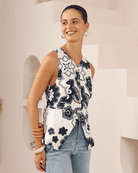 Iris Maxi Iris Maxi Petal Pop Vest - Navy Print Iris Maxi Petal Pop Vest - Navy Print Splash Swimwear Tops