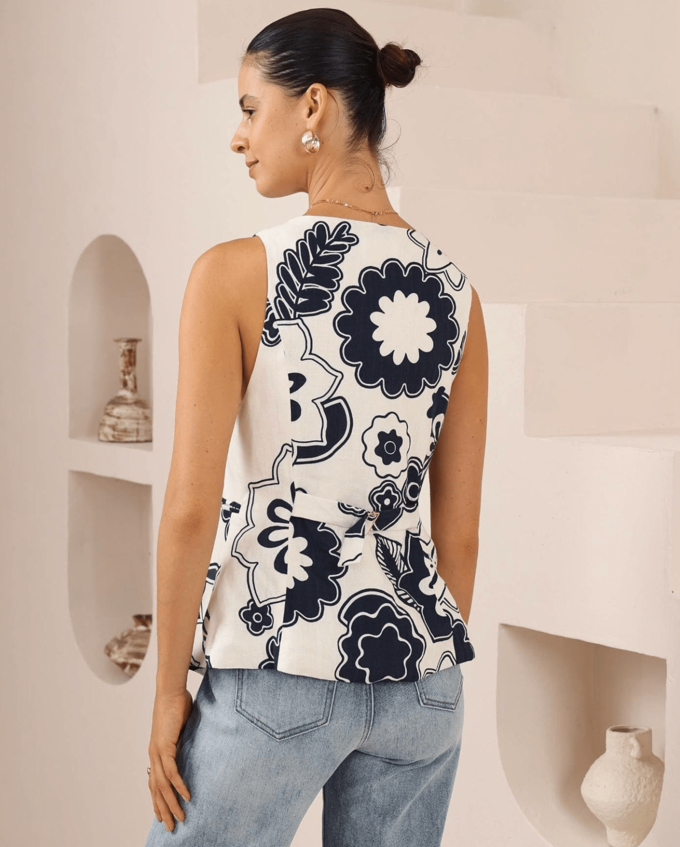 Iris Maxi Iris Maxi Petal Pop Vest - Navy Print Iris Maxi Petal Pop Vest - Navy Print Splash Swimwear Tops