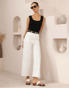 Iris Maxi Iris Maxi Pocket Stitch Jeans - White Iris Maxi Wide Leg Pant - Beige/Black Splash Swimwear Clothing Pant