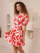 Iris Maxi Iris Maxi Red Seashell Short Wrap Dress Iris Maxi Red Seashell Short Wrap Dress Splash Swimwear