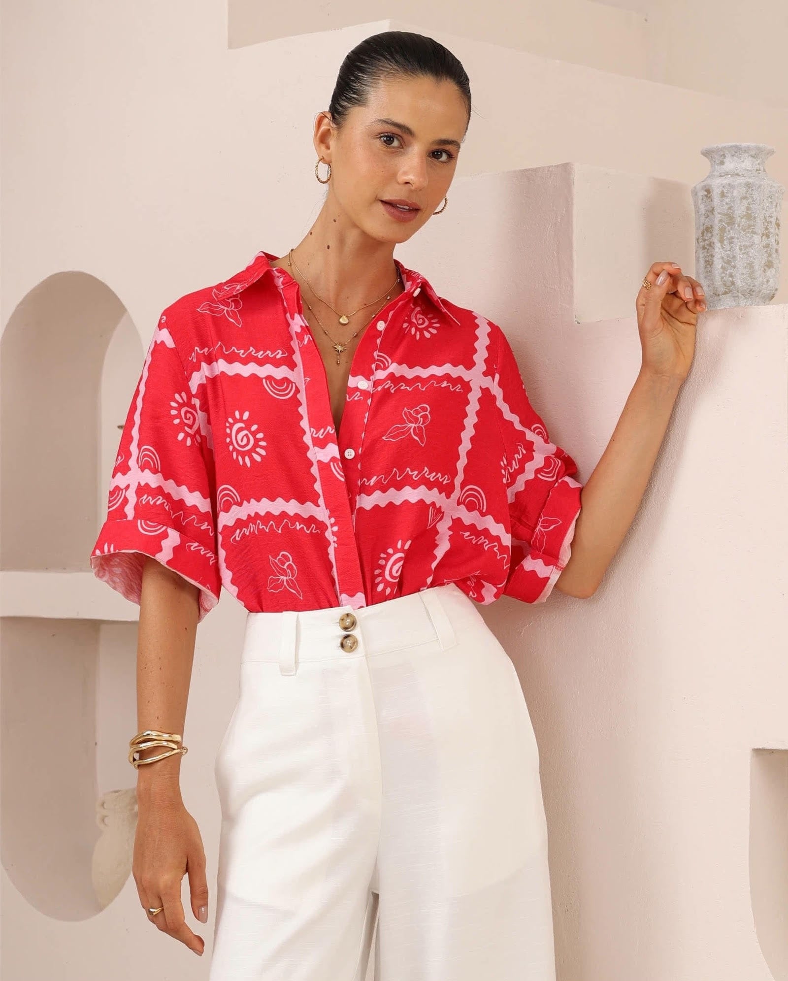 Iris Maxi Iris Maxi Red Shirt Iris Maxi Red Shirt Splash Swimwear