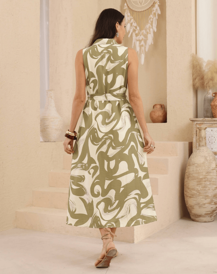 Iris Maxi Iris Maxi Sage Swirl Shirt Dress Iris Maxi Sage Swirl Shirt Dress Splash Swimwear Dresses