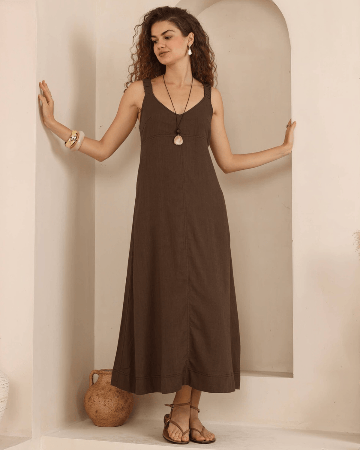 Iris Maxi Iris Maxi Shift Maxi Dress - Chocolate Iris Maxi Shift Maxi Dress - Chocolate Splash Swimwear Dresses