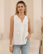 Iris Maxi Iris Maxi Sleeveless Shirt - White Iris Maxi Sleeveless Shirt - White Splash Swimwear Tops