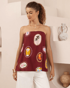 Iris Maxi Iris Maxi Sunset Souvenirs Bandeau Top - Wine Iris Maxi Sunset Souvenirs Bandeau Top - Wine Splash Swimwear