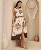 Iris Maxi Iris Maxi Watercolour Floral Shirt Dress - Choc Iris Maxi Watercolour Floral Shirt Dress - Choc Splash Swimwear Dresses