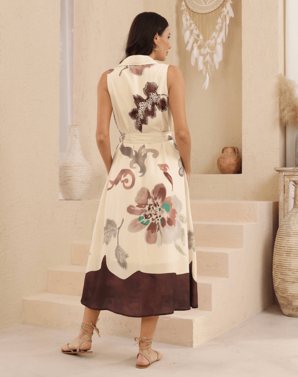 Iris Maxi Iris Maxi Watercolour Floral Shirt Dress - Choc Iris Maxi Watercolour Floral Shirt Dress - Choc Splash Swimwear Dresses