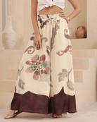 Iris Maxi Iris Maxi Watercolour Floral Wide Leg Pants - Choc Iris Maxi Watercolour Floral Wide Leg Pants - Choc Splash Swimwear Womens Pants