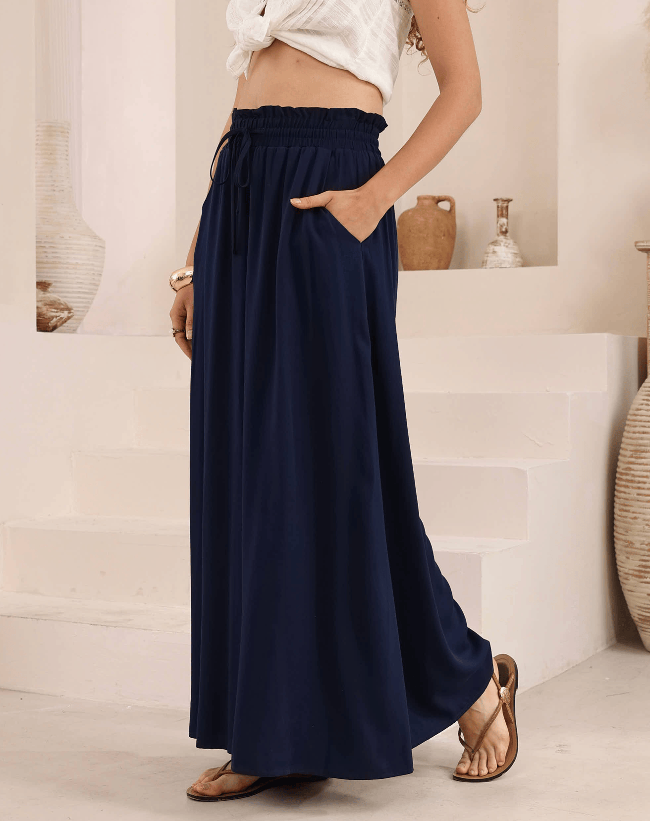 Iris Maxi Iris Maxi Wide Leg Pant - Navy Iris Maxi Wide Leg Pant - Navy Splash Swimwear Womens Pants