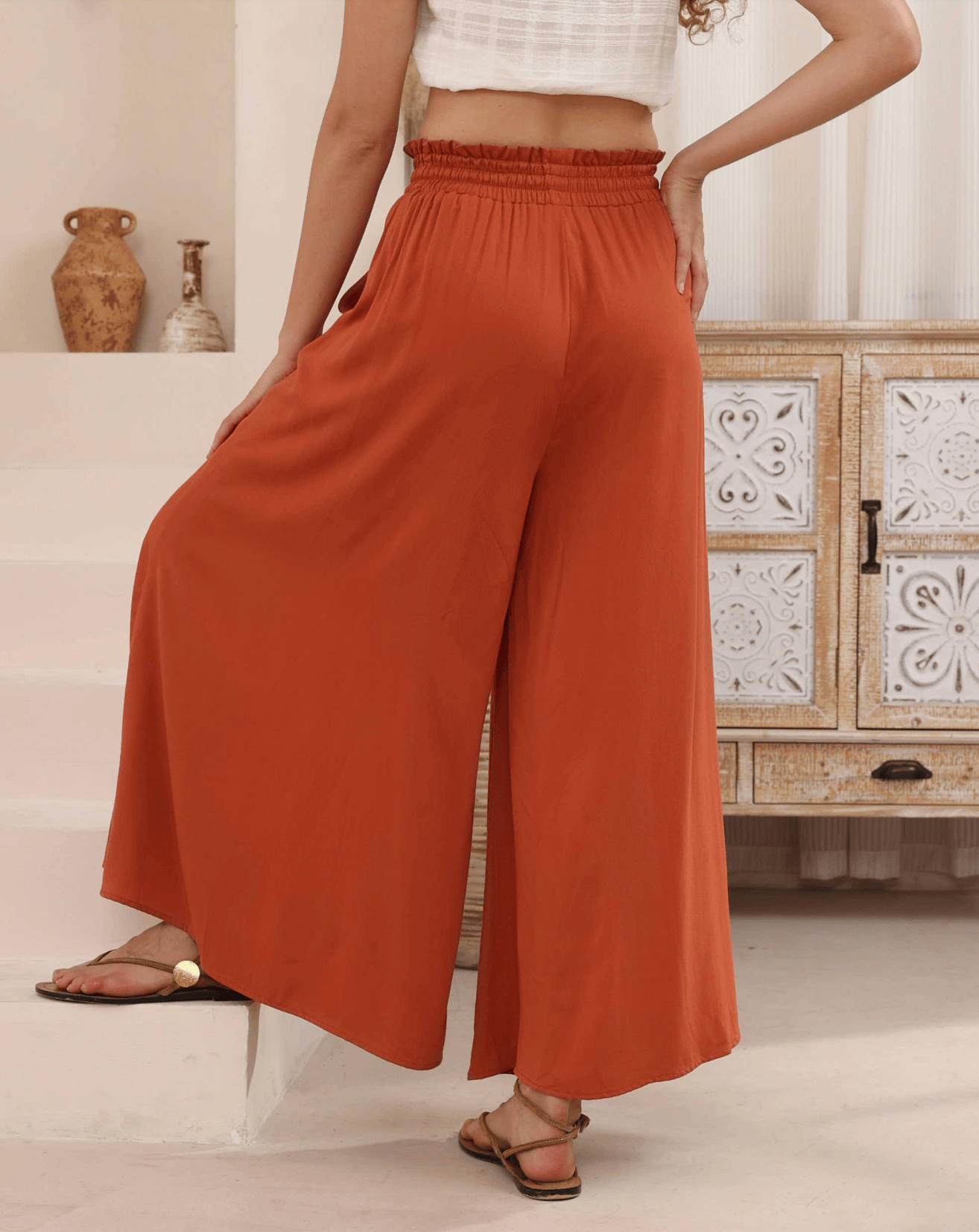Iris Maxi Iris Maxi Wide Leg Pant Iris Maxi Wide Leg Pant - Navy Splash Swimwear Womens Pants