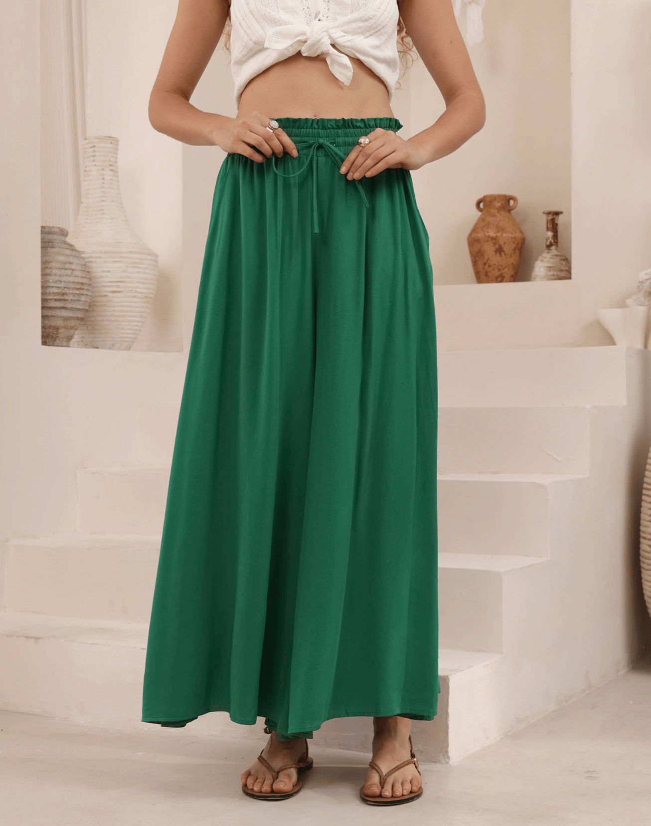 Iris Maxi Iris Maxi Wide Leg Pant Iris Maxi Wide Leg Pant - Navy Splash Swimwear Womens Pants