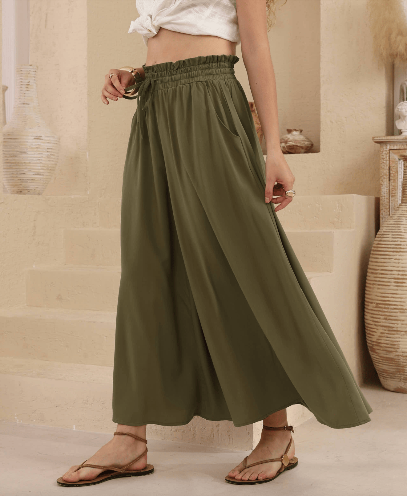 Iris Maxi Iris Maxi Wide Leg Pant Iris Maxi Wide Leg Pant - Navy Splash Swimwear Womens Pants