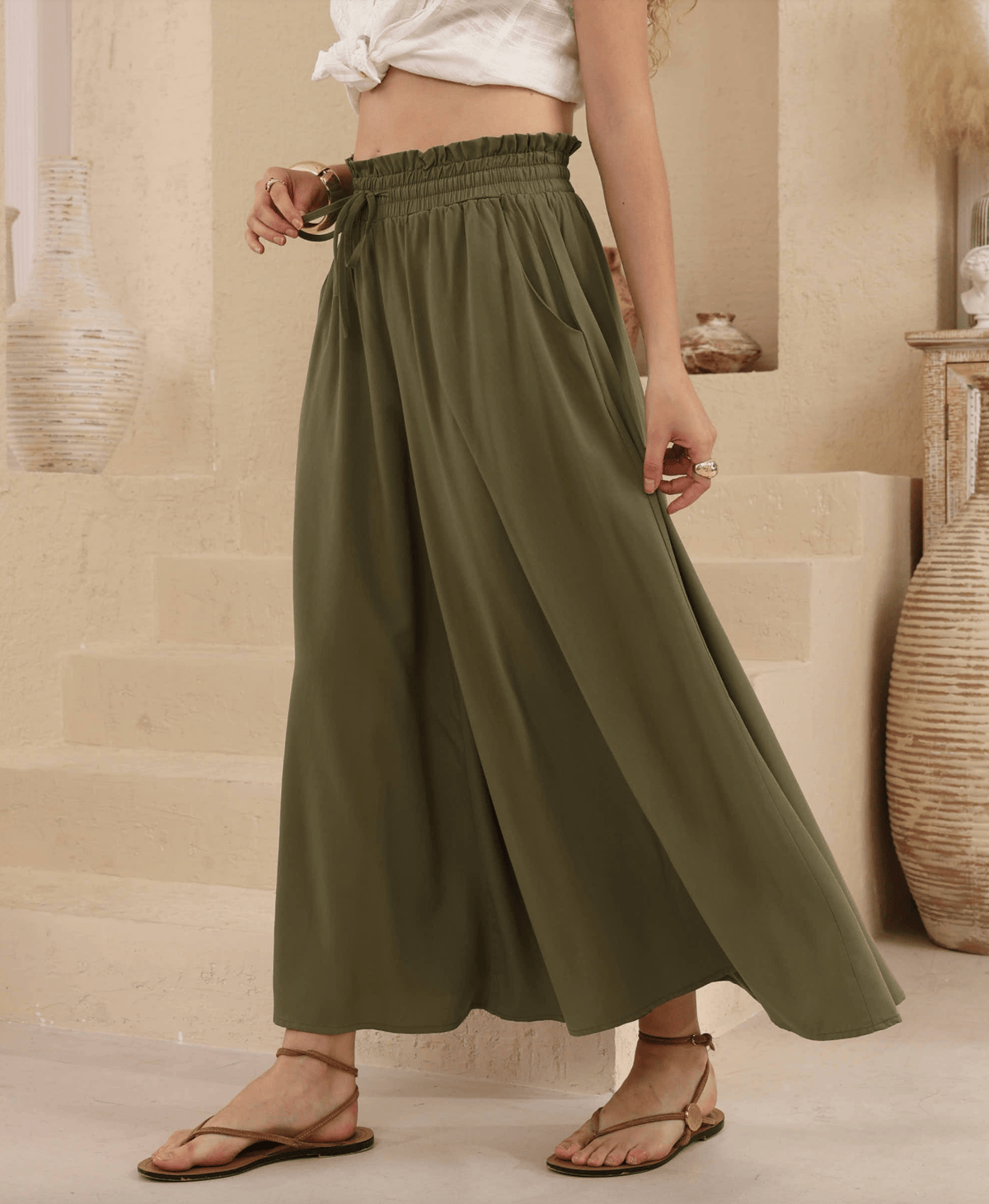 Iris Maxi Iris Maxi Wide Leg Pant Iris Maxi Wide Leg Pant - Navy Splash Swimwear Womens Pants