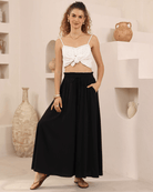 Iris Maxi Iris Maxi Wide Leg Pant 203625-6 Iris Maxi Wide Leg Pant - Navy Splash Swimwear Womens Pants Black / 8 1000033092