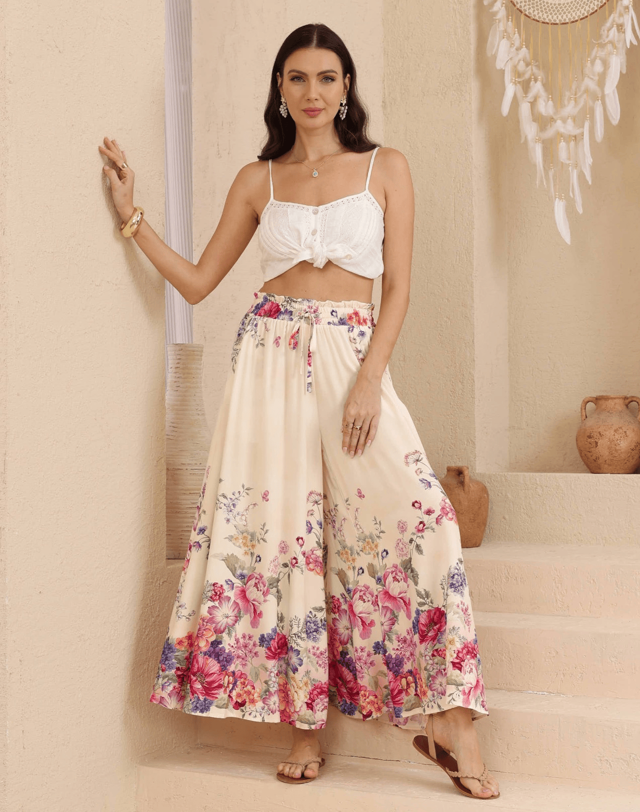 Iris Maxi Iris Maxi Wildflower Romance Wide Leg Pants Iris Maxi Wildflower Romance Wide Leg Pants Splash Swimwear Womens Pants
