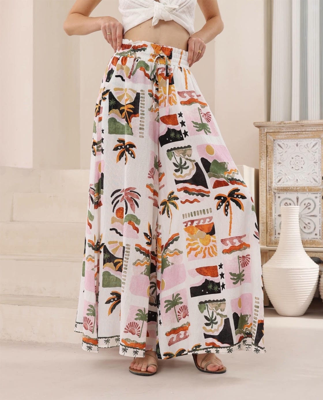 Iris Maxi Island Sun Tropic Palm Pants - Multi Island Sun Tropic Palm Pants - Multi Splash Swimwear Pants