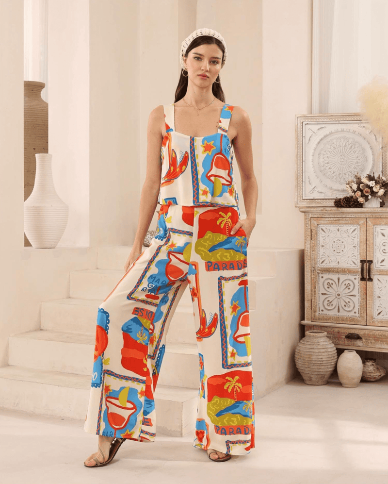 Iris Maxi Margarita Paradise Jumpsuit - Multi Margarita Paradise Jumpsuit - Multi Splash Swimwear Playsuits & Jumpsuits